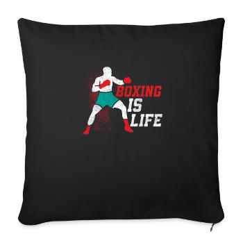 La boxe est l’entraînement de boxeur Life - Housse de coussin décorative 45 x 45 cm - noir - Devant
