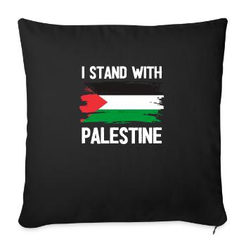 I STAND WITH Palestine - Sofa pillowcase 17,3'' x 17,3'' (45 x 45 cm) - black - Front