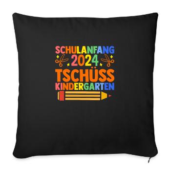 Parents School Child Primary School First Grade Enrollment - Sofa pillowcase 17,3'' x 17,3'' (45 x 45 cm) - black - Front