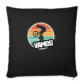 Vamos bmx retro - Sofa pillowcase 17,3'' x 17,3'' (45 x 45 cm) - black - Front