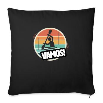 Vamos Kanu Kajak Slalom Retro - Sofakissenbezug 45 x 45 cm - Schwarz - Vorne
