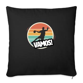 Vamos handball rétro - Housse de coussin décorative 45 x 45 cm - noir - Devant