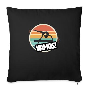 Vamos gymnastique artistique rétro - Housse de coussin décorative 45 x 45 cm - noir - Devant