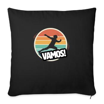 Vamos escrime rétro - Housse de coussin décorative 45 x 45 cm - noir - Devant