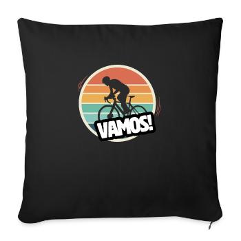 Vamos Retro MTB Cycling - Sofa pillowcase 17,3'' x 17,3'' (45 x 45 cm) - black - Front