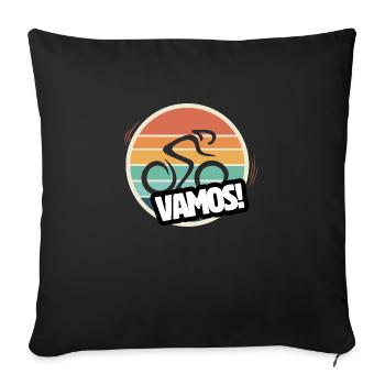 Vamos Retro Road Cycling - Sofa pillowcase 17,3'' x 17,3'' (45 x 45 cm) - black - Front
