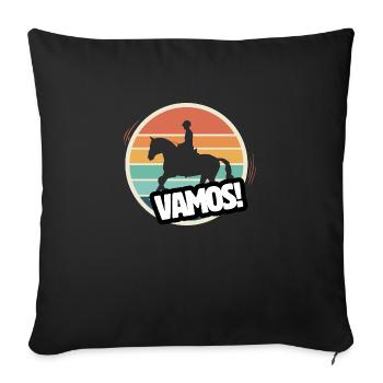 Vamos équitation rétro - Housse de coussin décorative 45 x 45 cm - noir - Devant