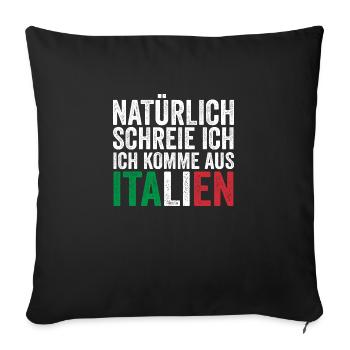 Italie Vaffanculo italien - Housse de coussin décorative 45 x 45 cm - noir - Devant