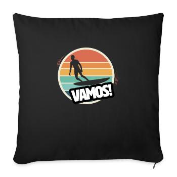 Vamos Retro Surf - Sofa pillowcase 17,3'' x 17,3'' (45 x 45 cm) - black - Front