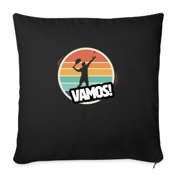 Vamos tennis rétro - Housse de coussin décorative 45 x 45 cm - noir - Devant