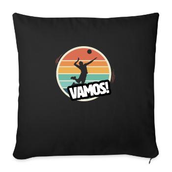 Vamos Retro Volleyball - Sofa pillowcase 17,3'' x 17,3'' (45 x 45 cm) - black - Front