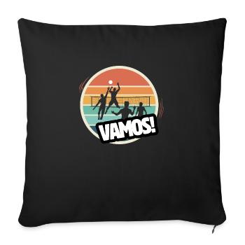 Vamos beach volley rétro - Housse de coussin décorative 45 x 45 cm - noir - Devant