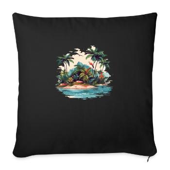 Summer Island - Housse de coussin décorative 45 x 45 cm - noir - Devant