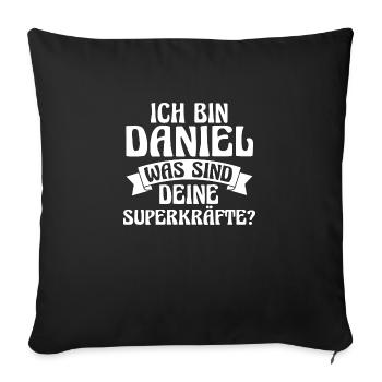 Prénom Daniel - Housse de coussin décorative 45 x 45 cm - noir - Devant