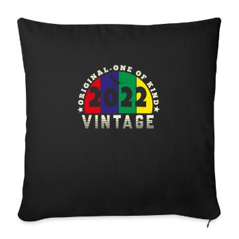 Vintage 2022 Retro - Bursdag - Sofa pillowcase 17,3'' x 17,3'' (45 x 45 cm) - black - Front