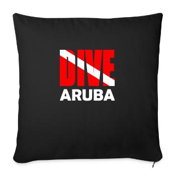 Aruba Dive - Plongeur Down Flag Plongée sous-marine Tauchen - Housse de coussin décorative 45 x 45 cm - noir - Devant