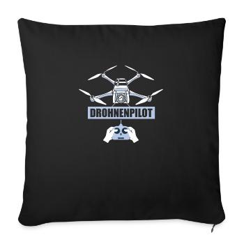 Pilote de drone Quadricoptère Drone RC - Housse de coussin décorative 45 x 45 cm - noir - Devant