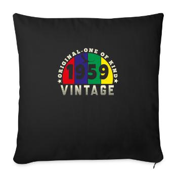 Jahrgang 1959 Retro - Bursdag - Sofakissenbezug 45 x 45 cm - Schwarz - Vorne