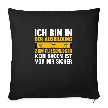 Tile Laying Training Apprentice Auzbi Tile Laying - Sofa pillowcase 17,3'' x 17,3'' (45 x 45 cm) - black - Front
