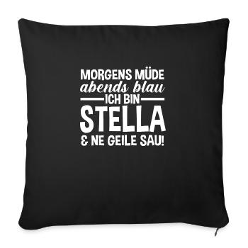 First name Stella - Sofa pillowcase 17,3'' x 17,3'' (45 x 45 cm) - black - Front