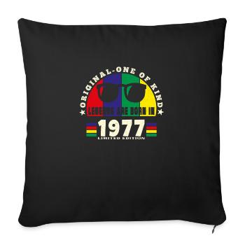 Original - One of Kind 1977 Birthday Gift. - Sofa pillowcase 17,3'' x 17,3'' (45 x 45 cm) - black - Front