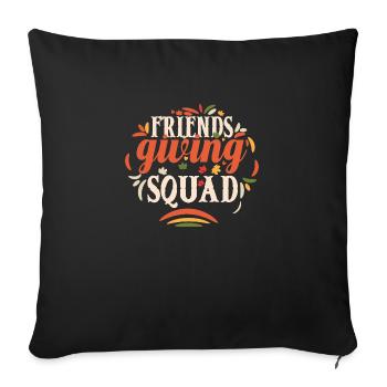 Escouade Friendsgiving - Housse de coussin décorative 45 x 45 cm - noir - Devant