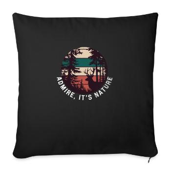 it's nature - Sofa pillowcase 17,3'' x 17,3'' (45 x 45 cm) - black - Front