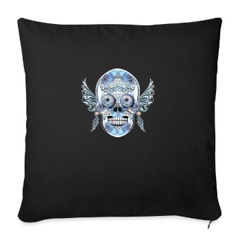 skull 12 - Sofa pillowcase 17,3'' x 17,3'' (45 x 45 cm) - black - Front