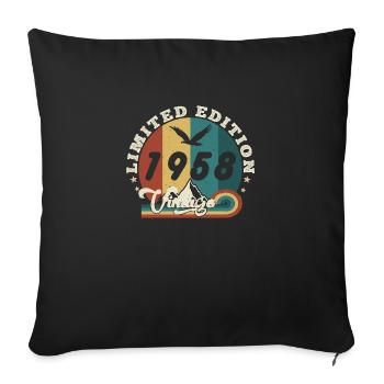 Vintage 2023 Retro - Best-seller - Housse de coussin décorative 45 x 45 cm - noir - Devant