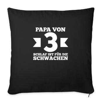 Dad of 3 children - Sofa pillowcase 17,3'' x 17,3'' (45 x 45 cm) - black - Front