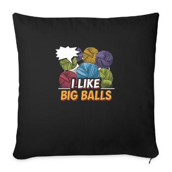 Funny inspiration for knitting fans - Sofa pillowcase 17,3'' x 17,3'' (45 x 45 cm) - black - Front