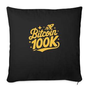 Bitcoin 100K - Housse de coussin décorative 45 x 45 cm - noir - Devant