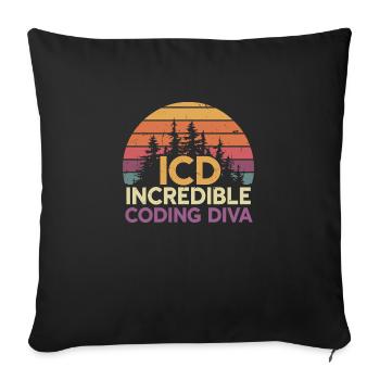 Les esprits créatifs dans le code médical - Housse de coussin décorative 45 x 45 cm - noir - Devant
