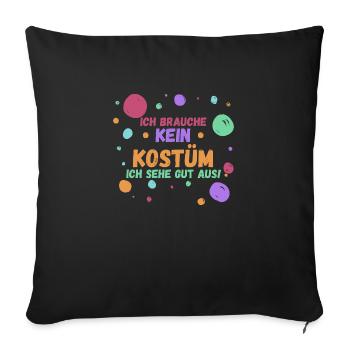 Costume de carnaval Carnaval - Housse de coussin décorative 45 x 45 cm - noir - Devant