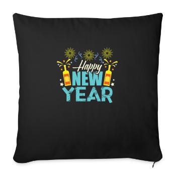 Nouvel An 5 - Housse de coussin décorative 45 x 45 cm - noir - Devant