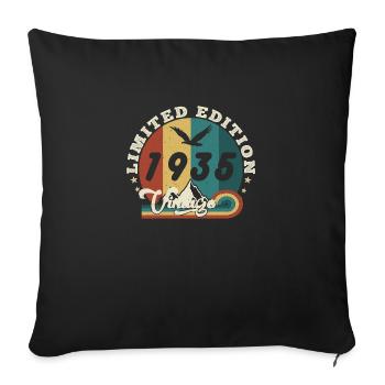 Aged to perfection 1936 Retro -Edition 2025. - Sofa pillowcase 17,3'' x 17,3'' (45 x 45 cm) - black - Front