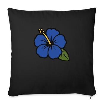 Hibiscus Flower - Sofa pillowcase 17,3'' x 17,3'' (45 x 45 cm) - black - Front