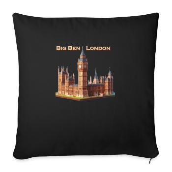 Big Ben London - Sofakissenbezug 45 x 45 cm - Schwarz - Vorne