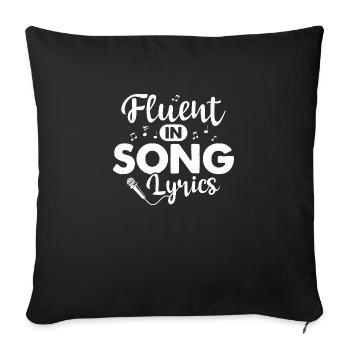 Fluent In Song Paroles Chanteur Chanteur - Housse de coussin décorative 45 x 45 cm - noir - Devant