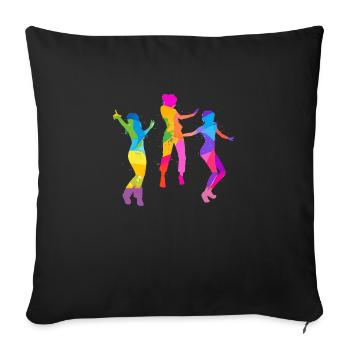 dancer,dance,illustration,colorful,graffiti - Sofa pillowcase 17,3'' x 17,3'' (45 x 45 cm) - black - Front