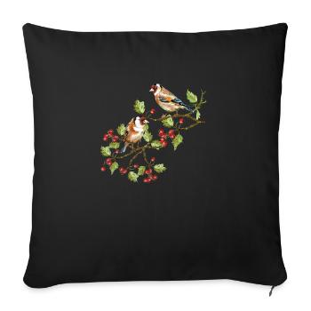 Bunte Vögel - Sofakissenbezug 45 x 45 cm - Schwarz - Vorne
