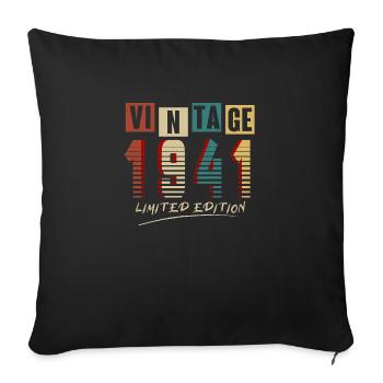 Vintage 1941 : Edition Limitée - 84e anniversaire. - Housse de coussin décorative 45 x 45 cm - noir - Devant
