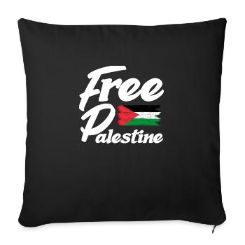 Drapeau de la Palestine - Housse de coussin décorative 45 x 45 cm - noir - Devant