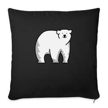 Ours blanc - Housse de coussin décorative 45 x 45 cm - noir - Devant