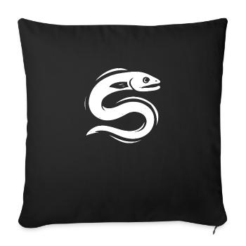 Eel Fishing | Aaalangler - Sofa pillowcase 17,3'' x 17,3'' (45 x 45 cm) - black - Front