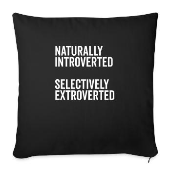 Naturellement introverti Extraverti sélectif - Housse de coussin décorative 45 x 45 cm - noir - Devant