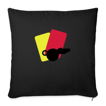 l'arbitre equipment / referee stuff (2c) - Housse de coussin décorative 45 x 45 cm - noir - Devant