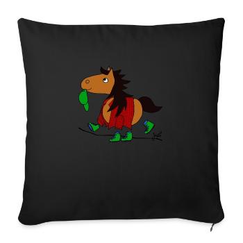 walking Pony - Sofa pillowcase 17,3'' x 17,3'' (45 x 45 cm) - black - Front