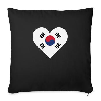 I Love South Korea - Sofa pillowcase 17,3'' x 17,3'' (45 x 45 cm) - black - Front