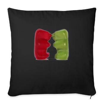 Gummibärchen Kuss - Sofakissenbezug 45 x 45 cm - Schwarz - Vorne
